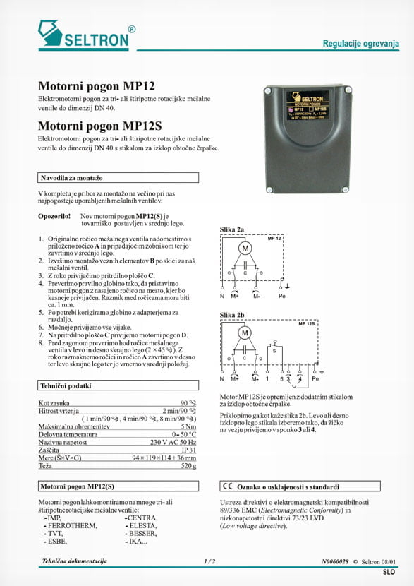 Motorni pogoni MP12 MP12S